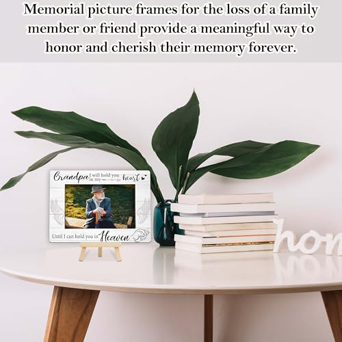 Memorial Gifts Loss of Grandpa, Sympathy Picture Frame, Remembrance Gifts Wooden Photo Frame with Easel, 4x6 Bereavement Picture Frame for Tabletop Display - G09 - style: Loss of Grandpa