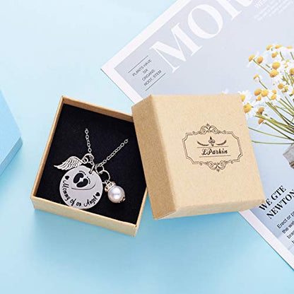 LParkin Miscarriage Gifts For Mothers Memorial Necklace For Mommy of an Angel Sympathy Wing Gift - color: Necklace