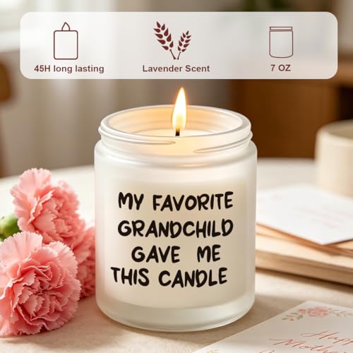 Gifts for Grandma Grandpa Novelty Lavender Scented Soy Candle Gift Unique Christmas Mothers Day Birthday Gifts Happy Retirement Retired Gift for Grandpa Grandma Grandparents - color: Favorite