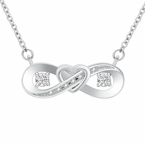 Infinity Love Urn Pendant Stainless Steel Snake Chain Cremation Jewelry for Ashes for Woman Free Filling Tools Include - color: New-Silver-White