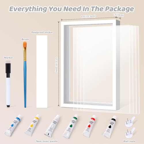 Family Handprint Kit for 4, Hand Print Keepsake Frame DIY Craft Gift - color: White, size: 4 Pages Acrylic Boards
