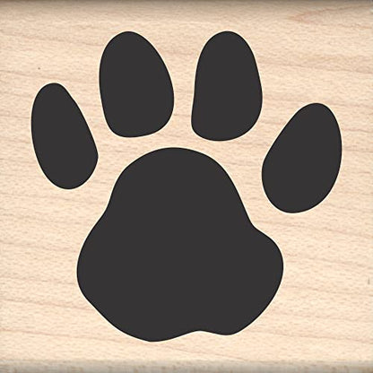 Paw Print Rubber Stamp - 1.25" Imprint - color: Black