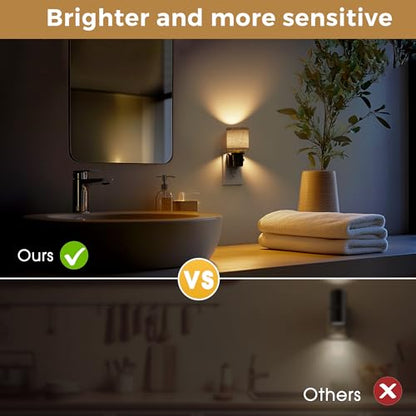 L LOHAS LED Night Lights Plug into Wall,Linen Fabric Cylinder Night Light - color: Cylinder-3000K, size: 2 Pack