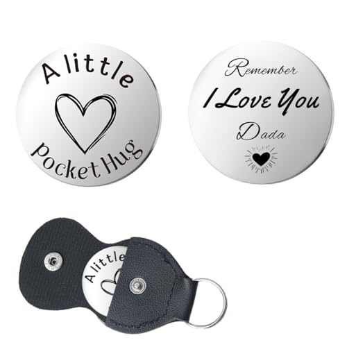 YALLNASL Grandma Aunt Mom Mothers Day Gift for Women Wife Grandpa Uncle Dad Fathers Day Presents for Men Husband Pocket Token - color: Love U Dada