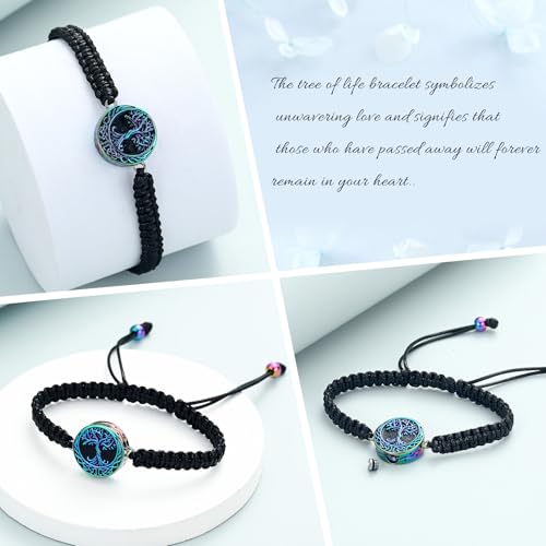 Imrsanl Tree of Life Urn Bracelet for Ashes for Women Men - color: Colorful