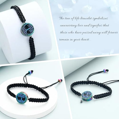 Imrsanl Tree of Life Urn Bracelet for Ashes for Women Men - color: Colorful