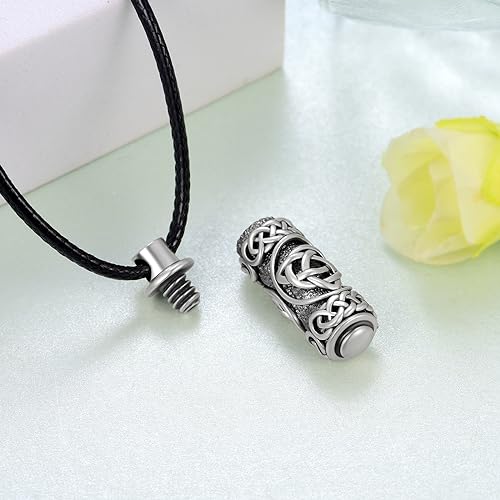 Celtic Urn Necklace for Ashes 925 Sterling Silver Ashes Keepsake Cremation Jewelry Gifts Memorial Gift for Men
