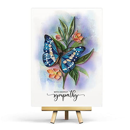 Butterfly Sympathy Card, Animal Pattern, 5in x 7in, Blank Inside, Envelope Included - color: Butterfly Sympathy