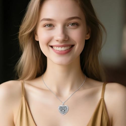 Poiuy Heart Locket Necklace for Women Photo Locket Necklace Gifts For Women | That Holds Pictures Locket Jewelry Anniversary Birthday Christmas Memento Gifts for Mom Daughter Women Girlfriend Sister - style: 02-sister