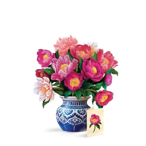 Freshcut Paper Peony Paradise 13 Inch Life-Sized 3D Pop Up Card – Birthday, Mothers Day, Thank You, Gifts for Mom and Her – Includes Notecard and Envelope - color: Peony Paradise, size: Classic