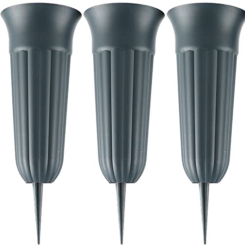 Cemetery Vases with Spikes - Plastic Cemetery Decorations for Memorials and Graves - size: Extra Large