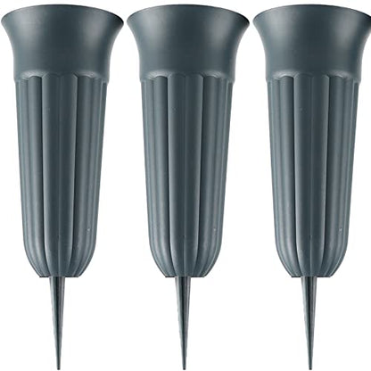 Cemetery Vases with Spikes - Plastic Cemetery Decorations for Memorials and Graves - size: Extra Large