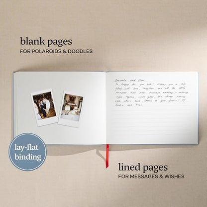 Kunitsa Co. Wedding Guest Book - Blank Sign in Book for Special Occasions, Something Blue Cover - color: Something Blue