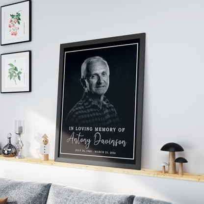 Personalized Memorial Picture Black Frame Plaque Sign with Custom Photo, Sympathy Gift for Loss of Parents, Handcrafted Tribute to Loved Ones, In Loving Memory Of Gifs - color: Design 7