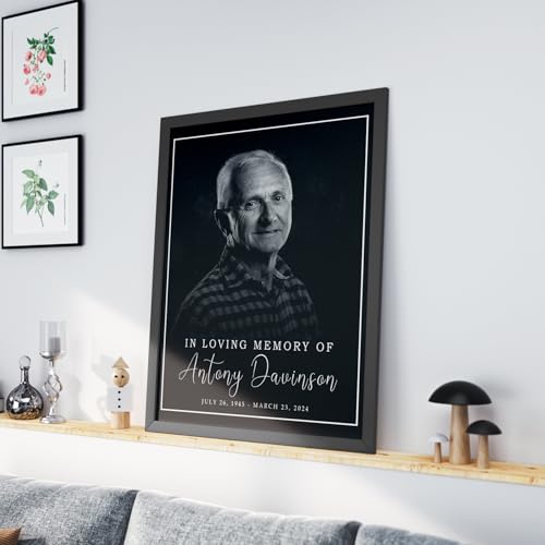 Personalized Memorial Picture Black Frame Plaque Sign with Custom Photo, Sympathy Gift for Loss of Parents, Handcrafted Tribute to Loved Ones, In Loving Memory Of Gifs - color: Design 7