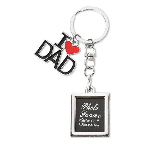YALLNASL Dad Papa Picture Frame Fathers Day Birthday Gifts for Grandpa Memorial Gifts for Loss of Grandfather Father Keychain - color: Papa Rectangular Keychain
