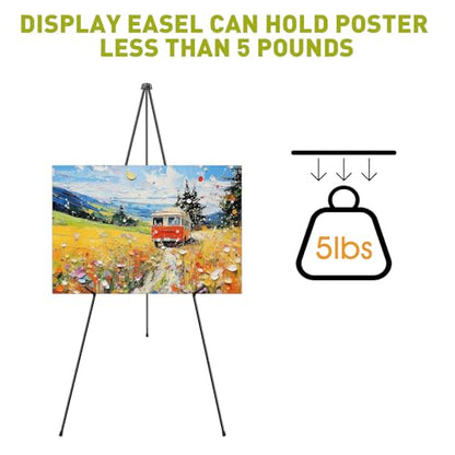 AROIC 63 "Easel Stand for Display, 10 Pack Portable Foldable Metal Easel | Signs Wedding Logos ,Arts, Painting,Adjustable Floor Easels with 10 Storage Bag - style: 10P
