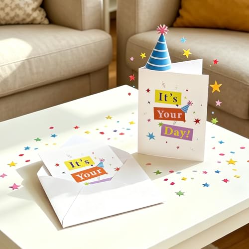 3D Pop Up Birthday Card, Colorful Happy Birthday Greeting Card with Gift Box & Party Banner Design, Unique 3D Birthday Card for Women, Men, Kids, Friends & Family - Ideal for Birthday Celebrations & Party Favors