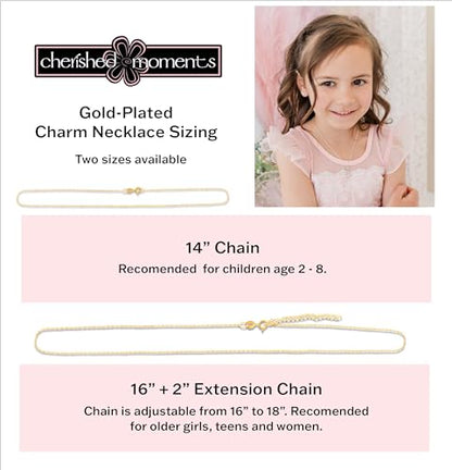 Cherished Moments .925 Sterling Silver or 14K Gold-Plated Engraved Heart Locket Necklace for Little Girls, Teens, or Women - style: Gold-16-18 inch