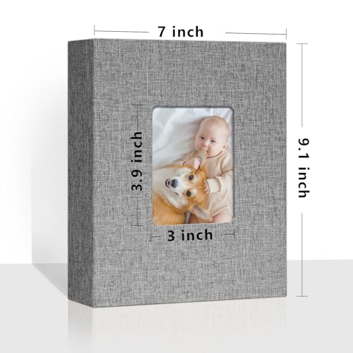 Vienrose 4x6 Small Photo Album, 2 Pack, 200 Photos, Grey | Linen Cover, Mini Photo Album, Baby Memory Book, Wedding Family Travel - color: Grey, size: 4x6 100 Pockets