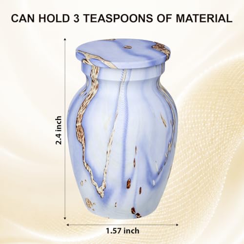 Small Keepsake Cremation Urns for Human Ashes, Memorial Urns, Light Blue - color: Light Blue