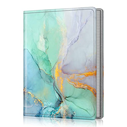 Fintie Photo Album 5x7 Photos, 52 Pockets Small Capacity Wallet Albums Book | Vegan Leather Cover, 5X7 Picture Keepsakes, Family/Wedding/Travel Memory Book, For Boys Girls Art Work, Emerald Marble - color: Emerald Marble