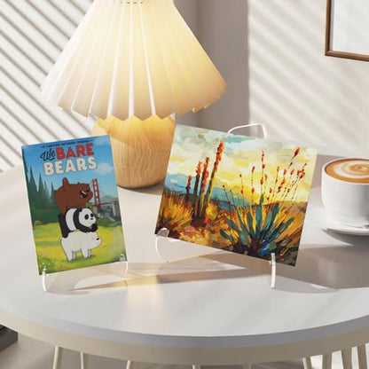 5 Pack Acrylic Display Stand, Plate Stand for Display, Easel Stand | Clear Display Holder for Card, Frame, Picture, Magazine, Book, CD, Phone (Small/ 3 Inch)