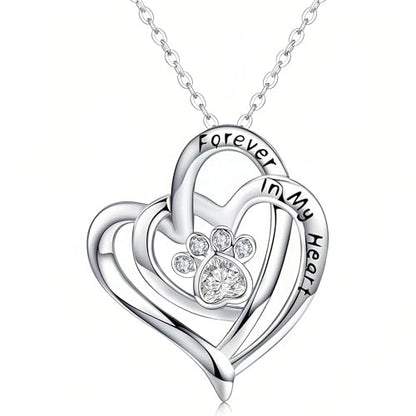 Cynlsum Dog Memorial Gifts Remembrance Necklace: Loss of Dog Sympathy Gift Heart Shape Pet Necklace for Women Pet Lovers Puppy Bereavement Gift Keepsake Passing Away Gifts - size: M