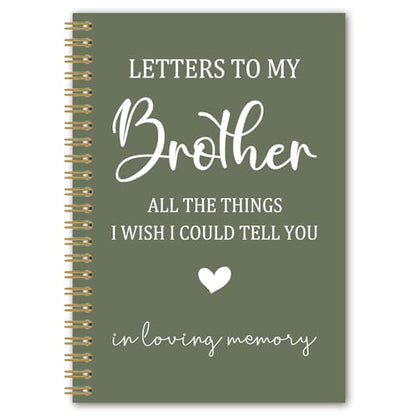 Brother Memorial Gifts Spiral Notebook Journal, Sympathy Bereavement Gifts for Loss of Brothers Notebook, Letters to My Brother in Loving Memory Journal, 5.5x8.3 Inches - style: brother