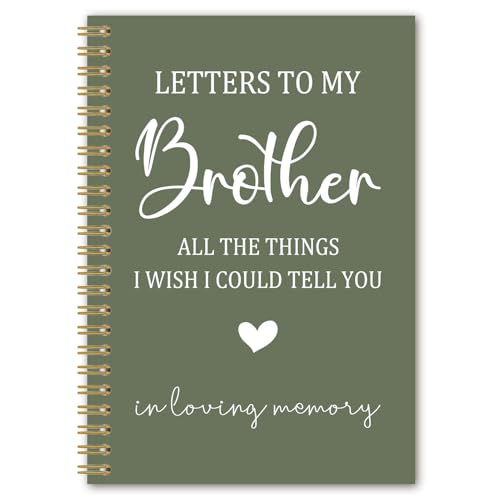 Brother Memorial Gifts Spiral Notebook Journal, Sympathy Bereavement Gifts for Loss of Brothers Notebook, Letters to My Brother in Loving Memory Journal, 5.5x8.3 Inches - style: brother