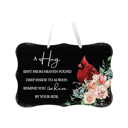LifeSong Milestones Memorial Wall Hanging Signs Bereavement Keepsake Condolence Funeral Gift For Loss of Loved One 8x12 (A Hug Sent From Heaven (Black)) - color: A Hug Sent From Heaven (Black)