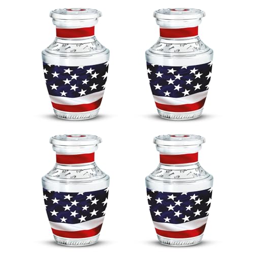 American Flag Urns for Human Ashes Adult Male & Female, Small Keepsake urn for Human Ashes Adult Women, Mini Cremation Urns 3Inch - color: Memorial American Flag