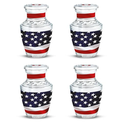 American Flag Urns for Human Ashes Adult Male & Female, Small Keepsake urn for Human Ashes Adult Women, Mini Cremation Urns 3Inch - color: Memorial American Flag