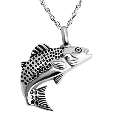 Dletay Fish Cremation Jewelry for Ashes Memorial Ashes Keepsake Necklace Urn Necklace Pendant - color: Silver
