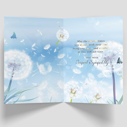 Sympathy Card for Loss of Dad, Heartfelt Condolence Gift | Heartfelt Memorial Poem, Double-Sided 8 x 5.3 Inches, Sympathy Card with Envelope for Grieving Daughters, Sons, Families - style: Card-248