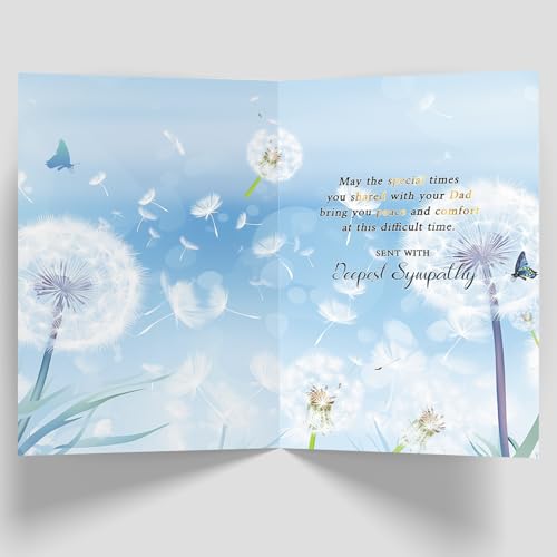 Sympathy Card for Loss of Dad, Heartfelt Condolence Gift | Heartfelt Memorial Poem, Double-Sided 8 x 5.3 Inches, Sympathy Card with Envelope for Grieving Daughters, Sons, Families - style: Card-248