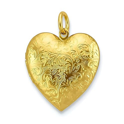 LIFETIME JEWELRY Antique Heart Locket Necklace for Women & Girls That Holds Pictures – 10X Thicker Real 24K Gold Plated Charm – Made in USA with Lifetime Replacement - style: Big Gold Locket NO Chain