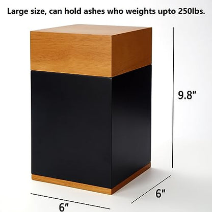 Wood Cremation Urns for Human Ashes Adult Male or Female | Funeral Memorial Urns with Velvet Bag,Wooden Urns Box and Casket for Men Women,Burial Urn for Adults Up to 250 IBS - size: Large,250lbs Wooden Box