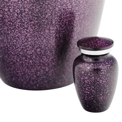 Plum Mist Keepsake Cremation Urn for Ashes, Aluminum, Purple Urn, Keepsake Sized Cremation Urn, 3 Inches High - color: Plum Mist