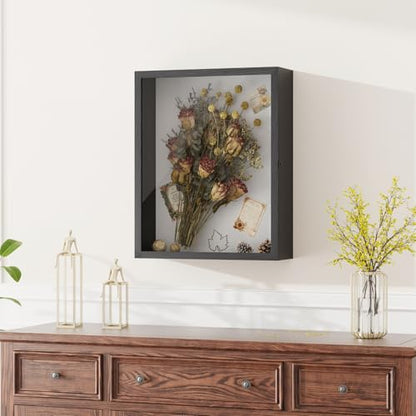 Muzilife 16x20 Large Shadow Box Pine Wood Picture Frame, 3.94 Deep, Black - color: Black, size: 16"x20"
