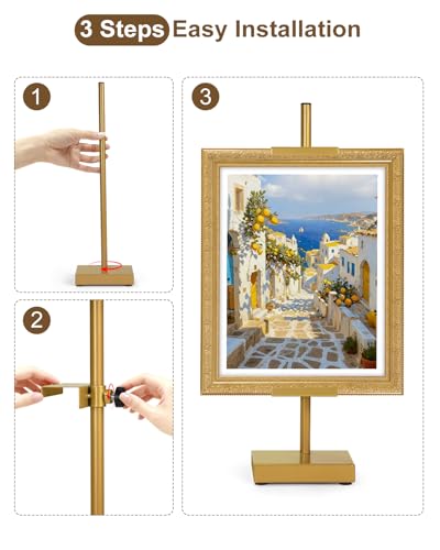 Adjustable Tabletop Easel Stand, Gold 17" H Easels for Display | 4 Pack Picture Easels for Display, Metal Picture Frame Holder Stand Table, For Art, Photo - color: Gold 4Pack