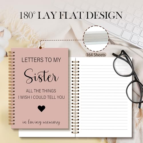 OINDADE Loss of Sister Sympathy Gifts Grief Notebook Journal, Letters to My Sister in Heaven Journal, Memorial Notebooks Gifts for Loss of SisterWomen, In Loving Memory Sympathy Gifts, 6x8.2In - color: sister