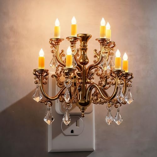 JandCase Night Lights Plug Into Wall,Dimmable Night Light - color: Chandelier-3000K, size: 1 Pack