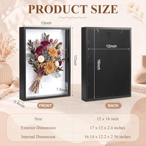 Tuanse Shadow Box Picture Frame Display Cases,16 x 12 Inch,Black - color: Black, size: 16 x 12 Inch