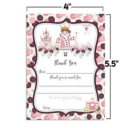 Amanda Creation Queen of Hearts Royalty Themed Birthday Party Thank You Notes, Ten 4" x 5.5" Fill-In the Blank Cards with 10 White Envelopes - style: Queen of Hearts Royalty