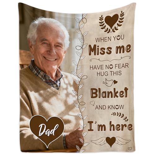 Custom Blanket with Picture Memorial Blanket for Loss of Loved One, Custom Sympathy Gift, Customized Blankets In Memory of Loved One, Personalized Blankets In Memory of Loss of Dad Mom, Print in USA - color: Memorial-4