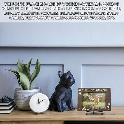 Dog Memorial Picture Frame 4x6, Pet Loss Sympathy Gift for Loss of a Beloved Dog, Wooden Remembrance Frame -B02 - style: Style2
