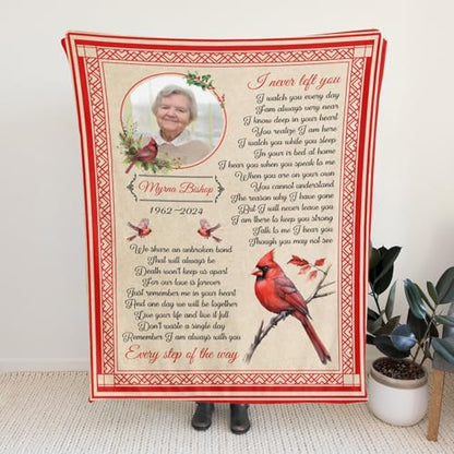 Personalized Memorial Blankets with Photos, in Memory of Loved One Gifts, Sympathy Bereavement Cardinal Blanket for Loss of Mom Dad Grandma Husband Son Daughter - color: New Arrivals-1