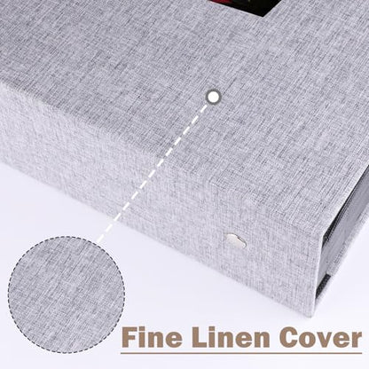 Ruibytree Extra Large Linen Photo Album 4x6 Pictures 1000 Pockets, Grey | Hardcover, Fits Horizontal & Vertical 4x6 Photos, Removable Acid-Free Pages, Front 4x6 Window, for Family, Wedding & Travel - color: Grey