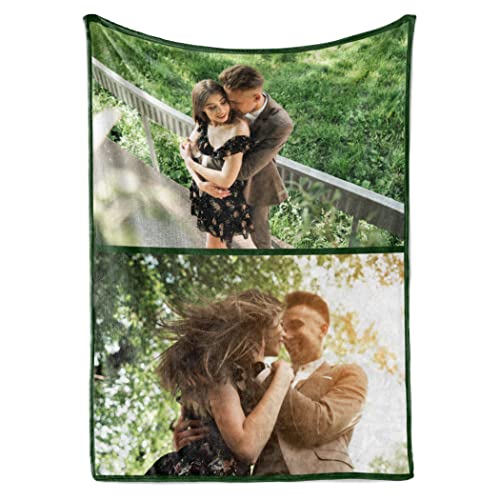 Ships Next Day, Custom Picture Blanket, USA Made (50x60 Sherpa) - color: 2pictures, size: 50"x60" Sherpa